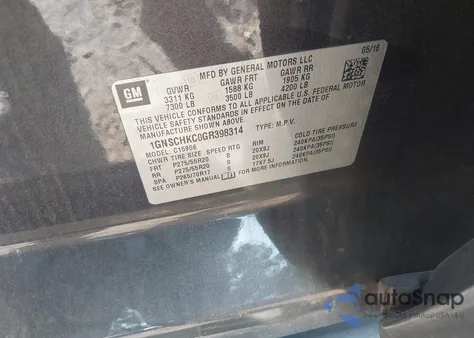 2016 Chevrolet Suburban Lt from USA, damaged, VIN 1GNSCHKC0GR398314